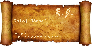 Rafaj József névjegykártya